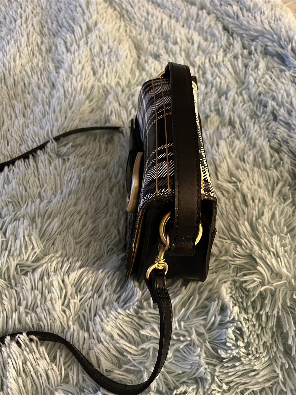 PATRICIA NASH ANNFIELD Plaid Leather Crossbody Bag NEW